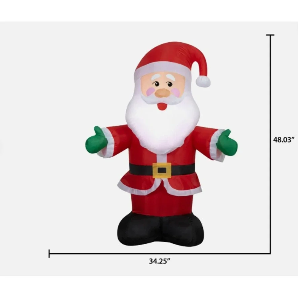 Holiday Time Santa‎ Yard Inflatable Airblown Light Up 4 Ft Christmas Classic NEW
